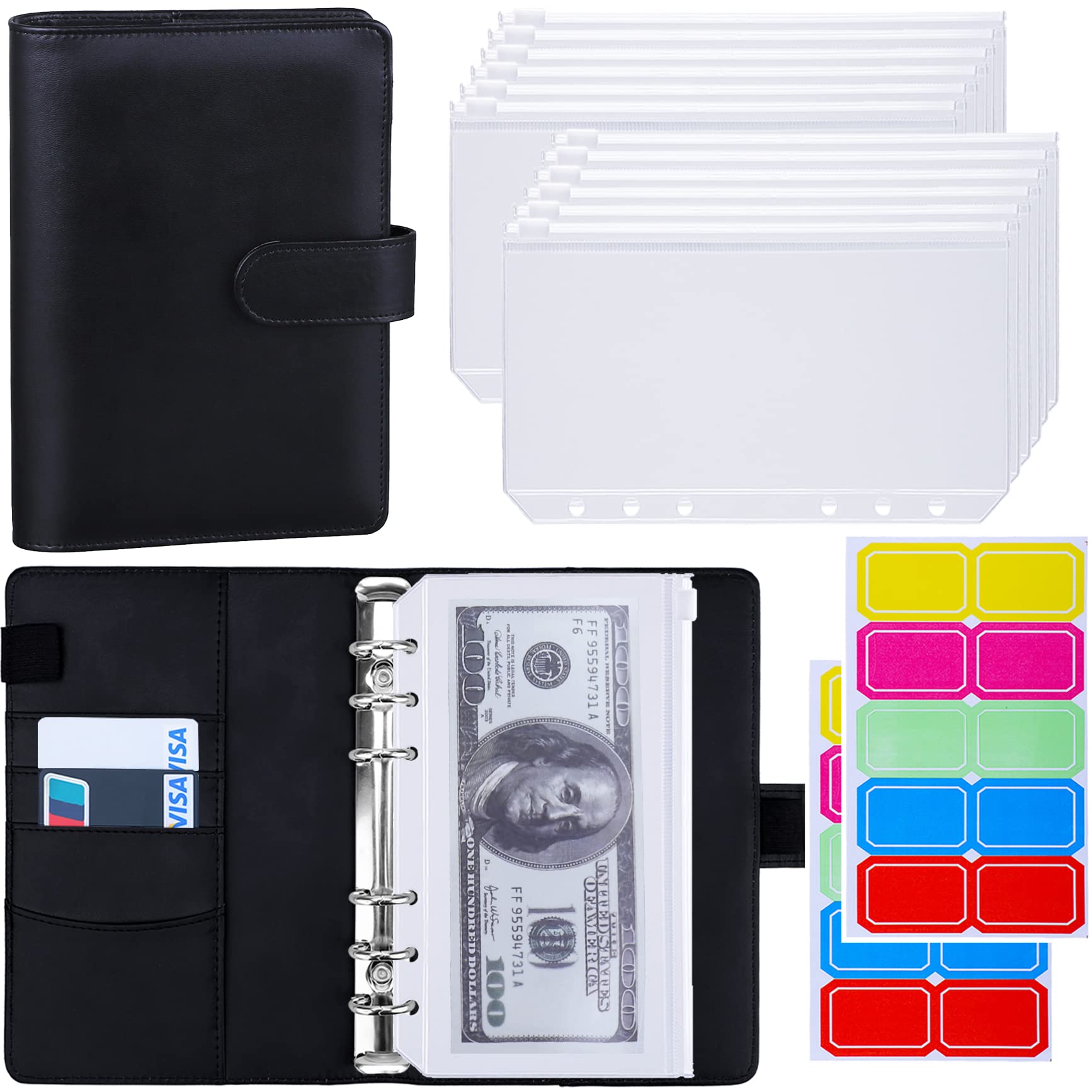 How to custom refillable A6 PU Leather Budget binder with 12 sticker labels?