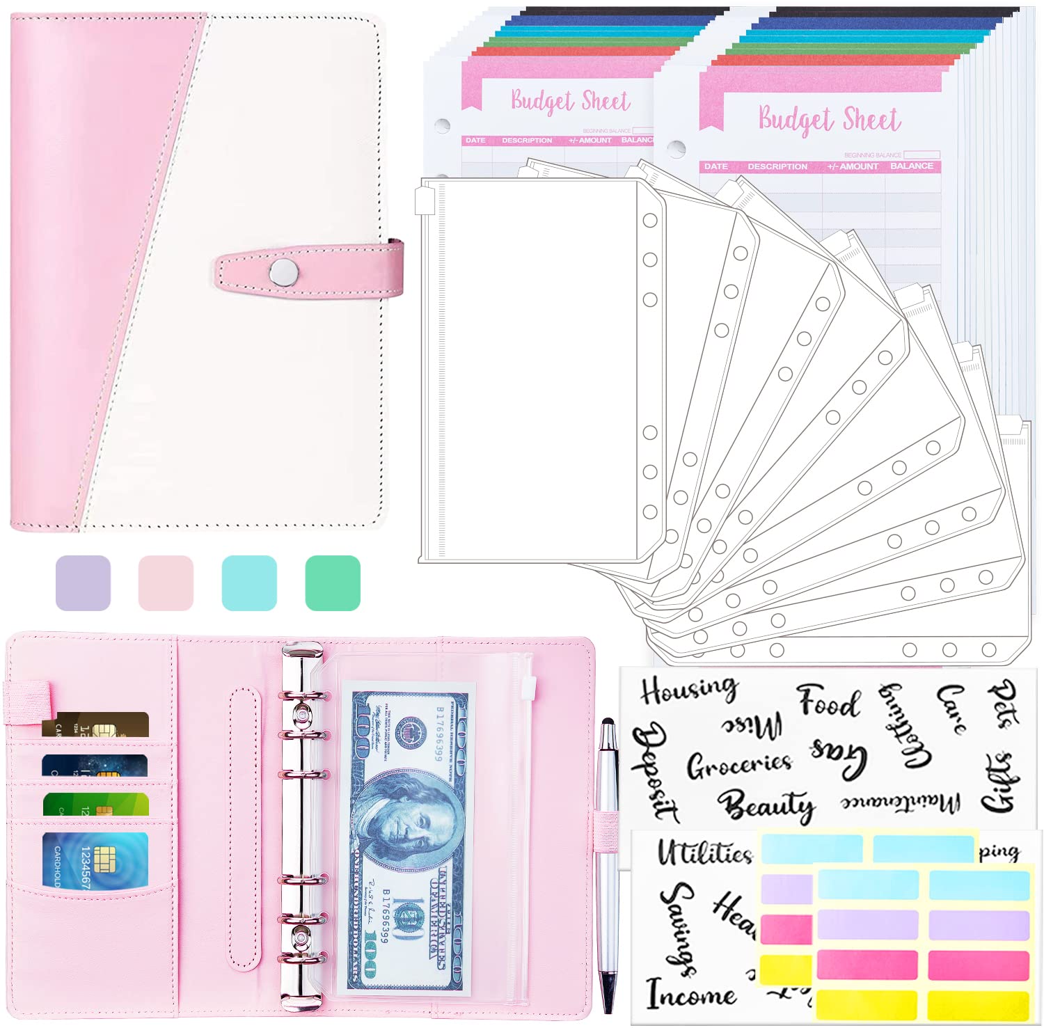 How to custom your A6 budget binder cover with 8pcs A6 zipper envelopes?