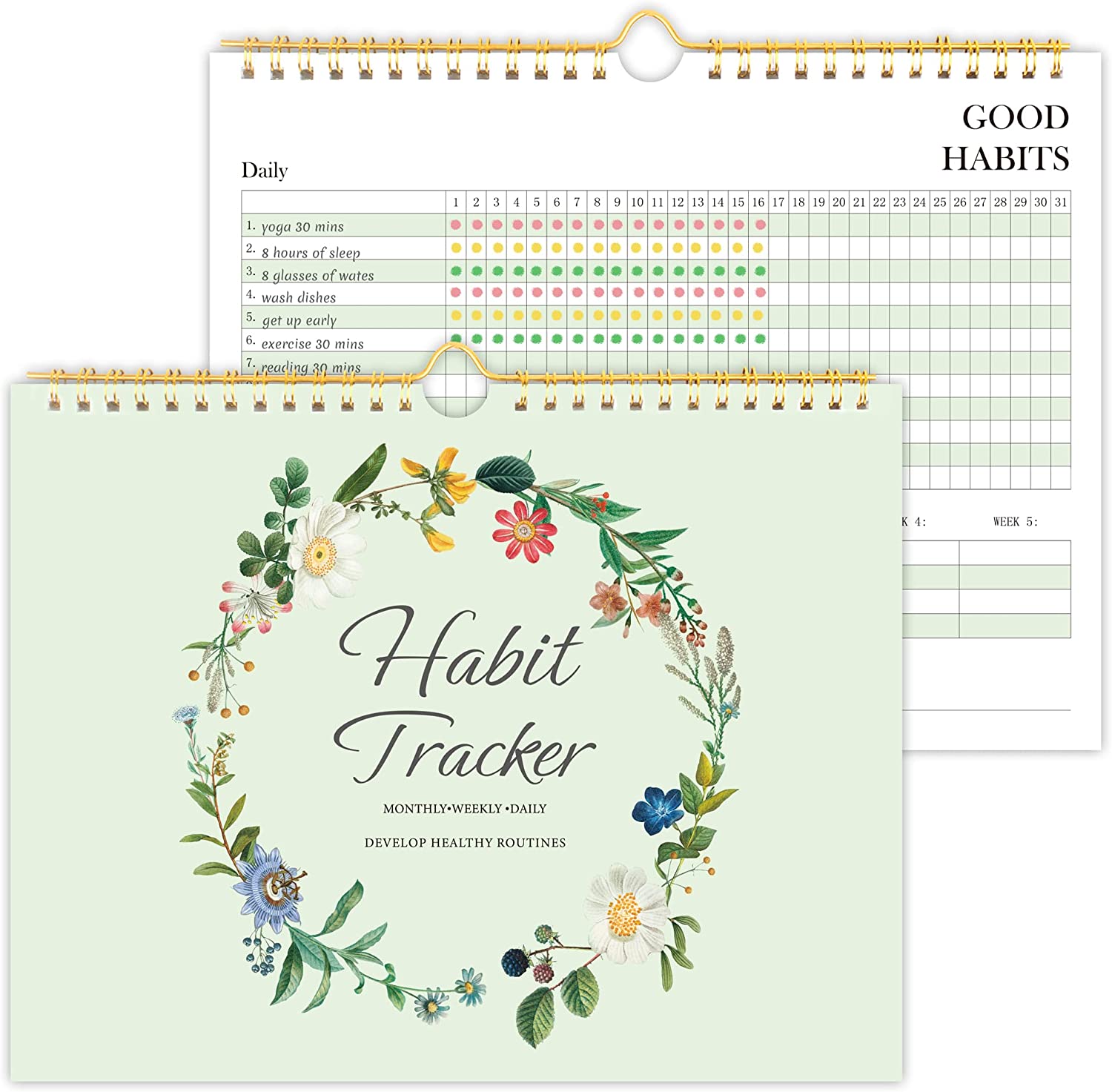 Where to custom Spiral Binding–Undated Weekly and Monthly Habit Tracker Calendar?-Yuhe Print