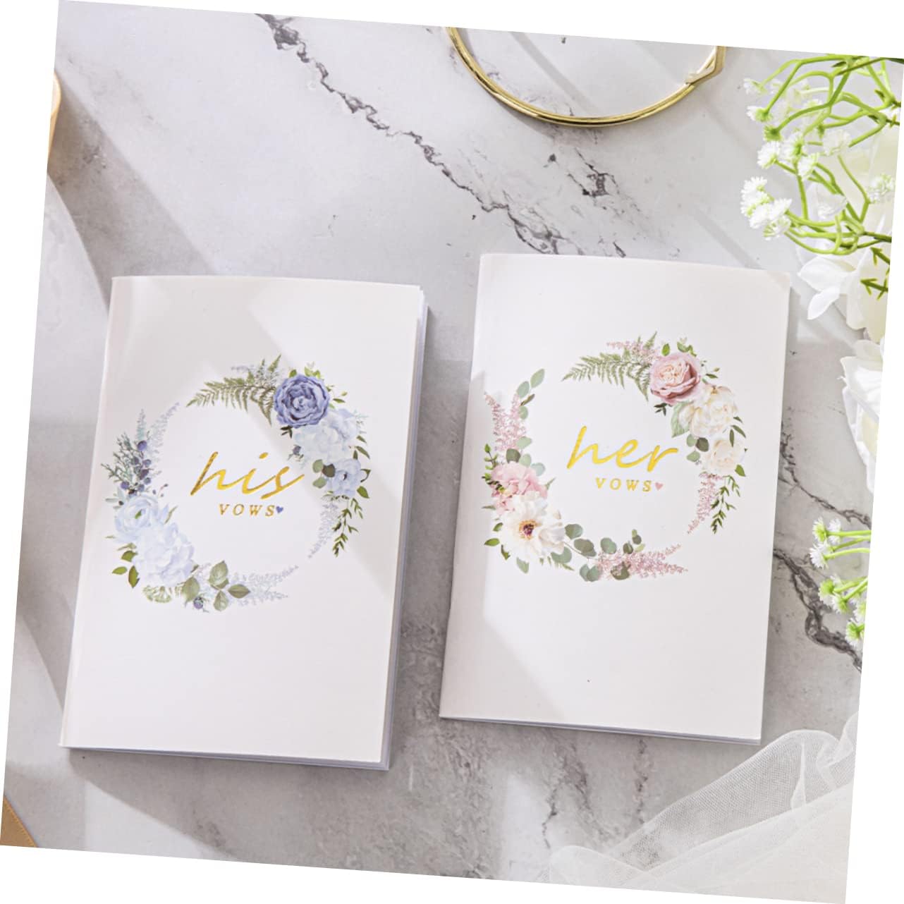 Where to custom 2pcs Wedding Vows Book His and Hers Vow Books with Lined Paper? Yuhe Print