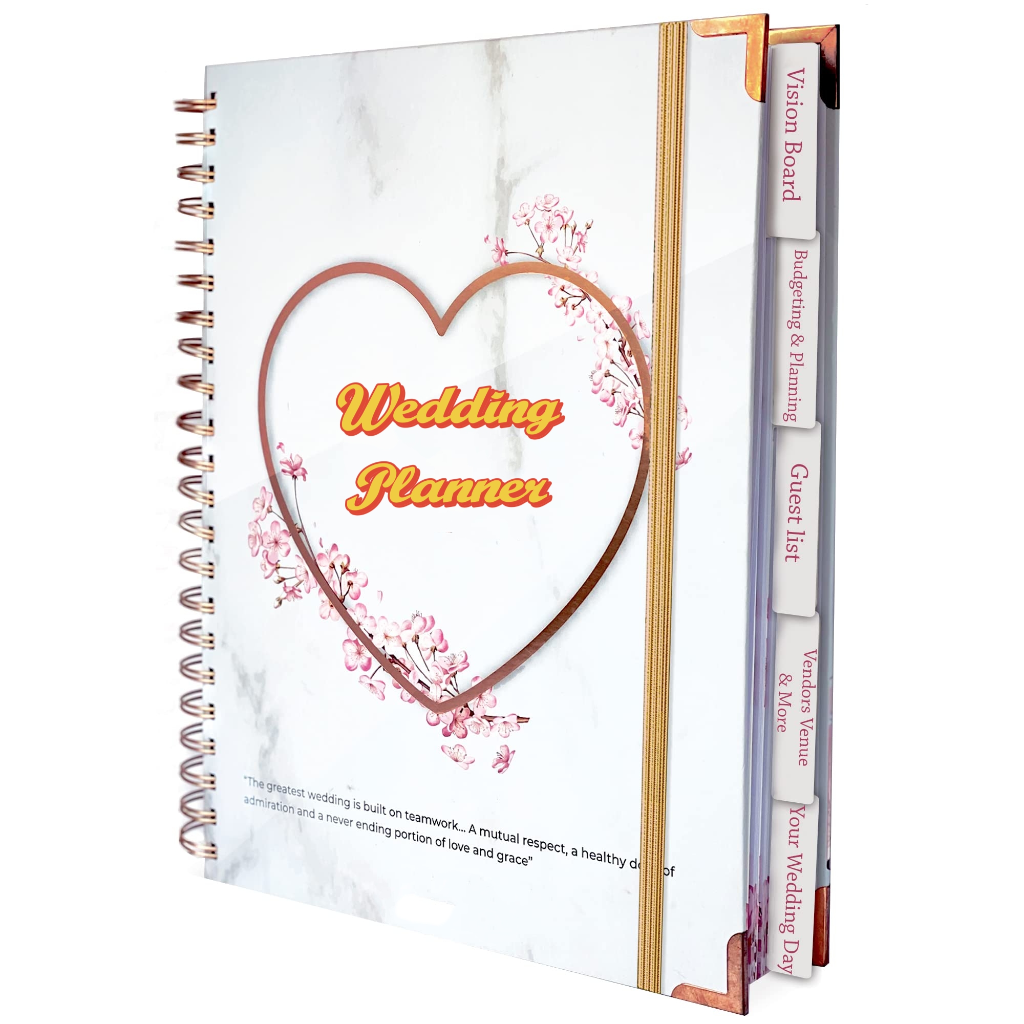Customize Cover and Inside Wedding Planner Book and Organizer for the Bride 