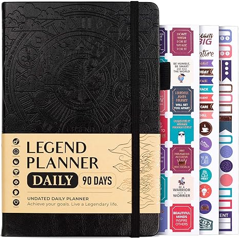 YUHE Custom Leather Hard Cover Goal Planner Journal 90 Day
