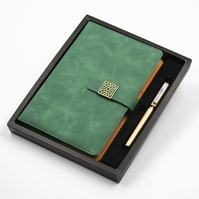 Custom Leather Notebook Diaries and Pens Gift Set