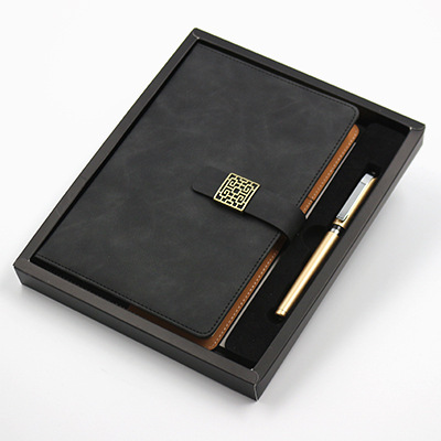 Business Gift Boxes Custom Client Logo Leatherette Journal with Pen