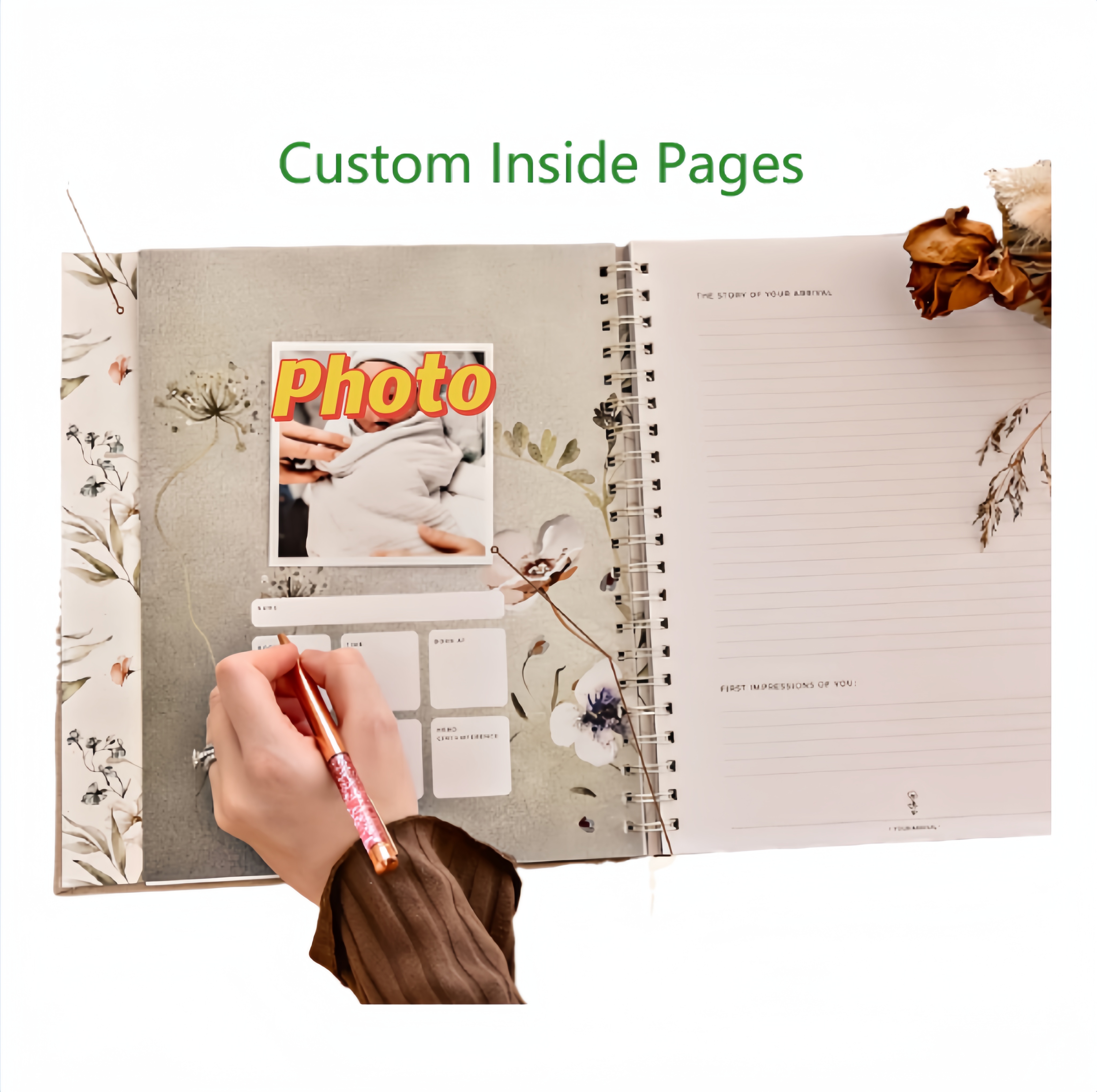 Fully Customize Inside and Outside Pregnancy Journal Memory Book