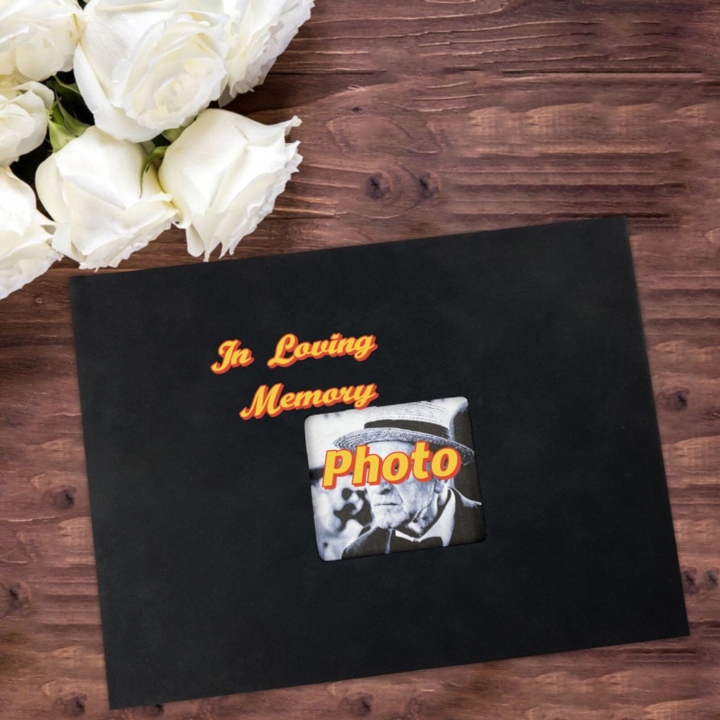 Custom Funeral Guest Book Hardcover Guest Book for Memorial