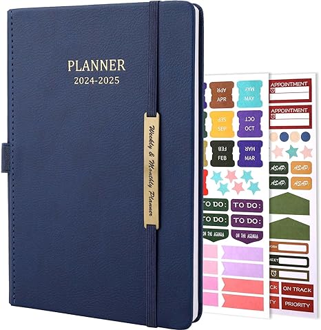 Custom Leather Planner 2024-2025 Month Weekly Planner