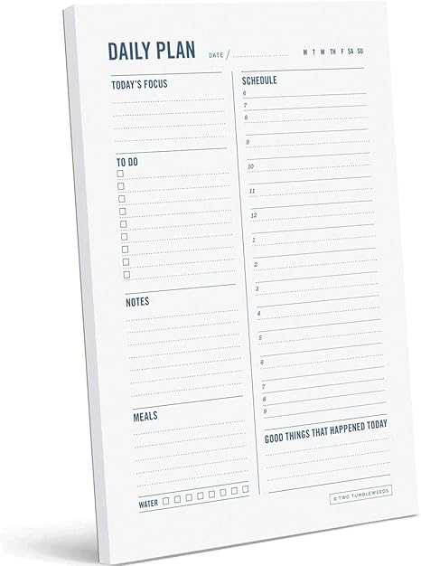 Top Glue Binding Custom Daily Planner Notepad with Hourly Schedule