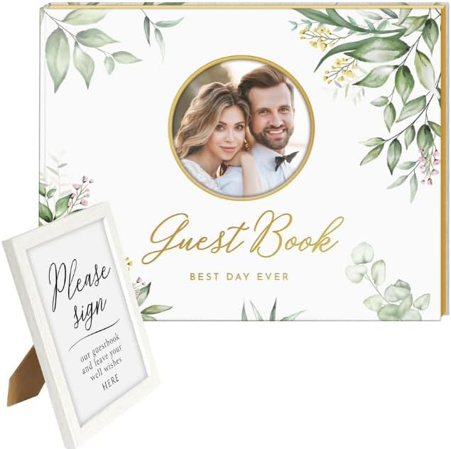 Customized with Your Company’s Logo Hardcover with Golden Edges Wedding Guest Book