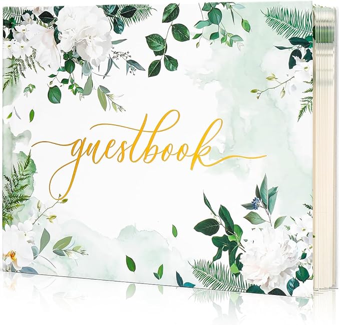 Sturdy Hard Cardstock Cover Custom Wedding Registry Guestbook