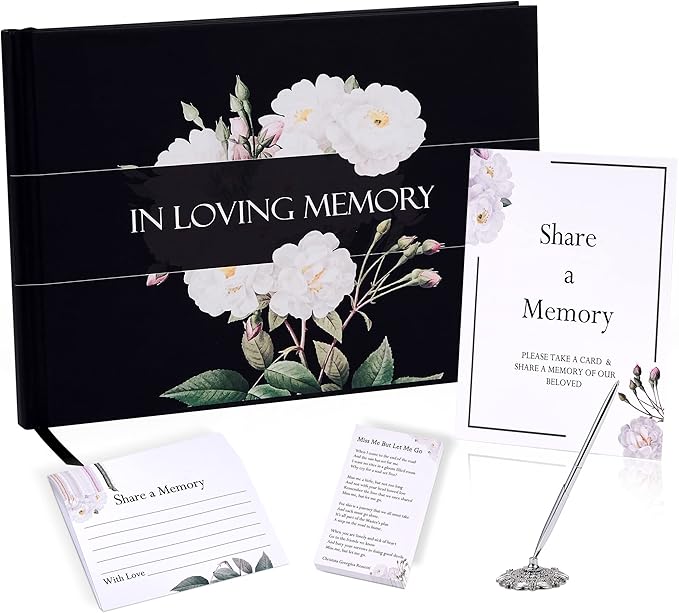 Paper Cover Custom Funeral Guest Book In Loving Memory Guest Book