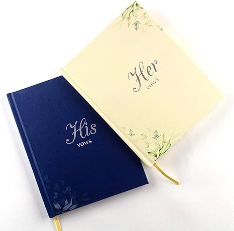 2 Pcs Vow Books YUHE Customize and Change Words Vow Books for Wedding with 40 Pages