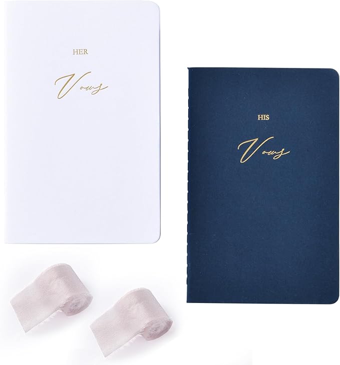 Vow Books His and Her Support Custom Logo Minimalist Wedding Vow Book for Her & Him