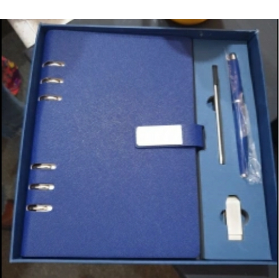Customize Gift Set Loose Leaf 6 Ring Binder Planner Customizable Luxury A5 Diary Notebook Gift Box With Pen And USB