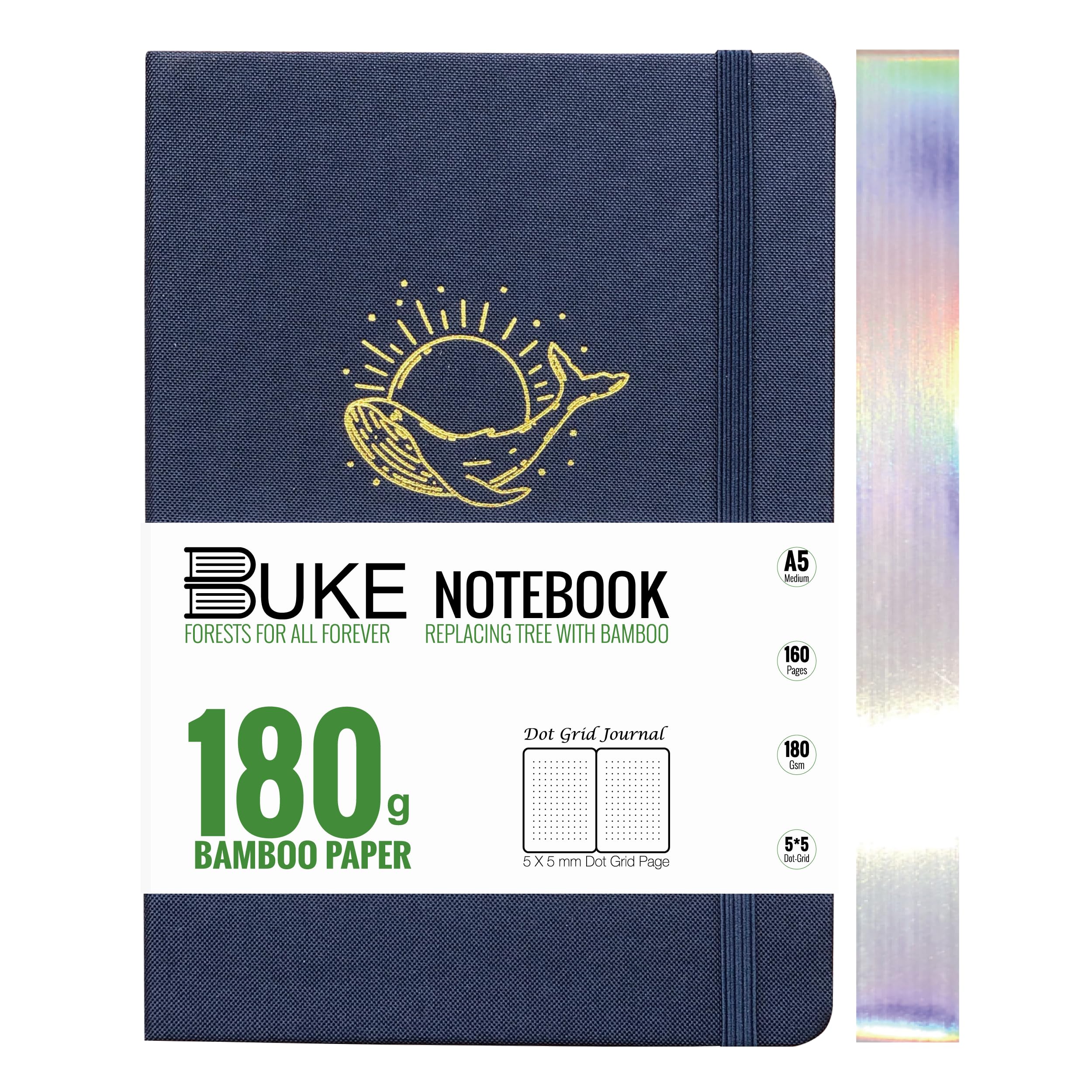 Cloth Cover Linen Custom 180Gsm Bamboo White Paper Dot Grid Notebook Dotted Journal