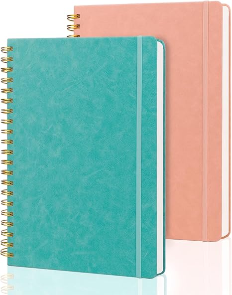 Leather Cover Thick Paper 150 Sheets/300 Pages Custom 8.5x11 Spiral Notebook A4 Large Hardcover