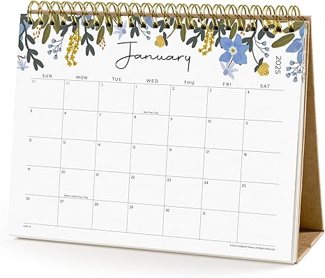 Fully Customized from Cover to Inside Contents Small Desk Calendar 2025 18 Months Flip Desk Calendars with Stickers